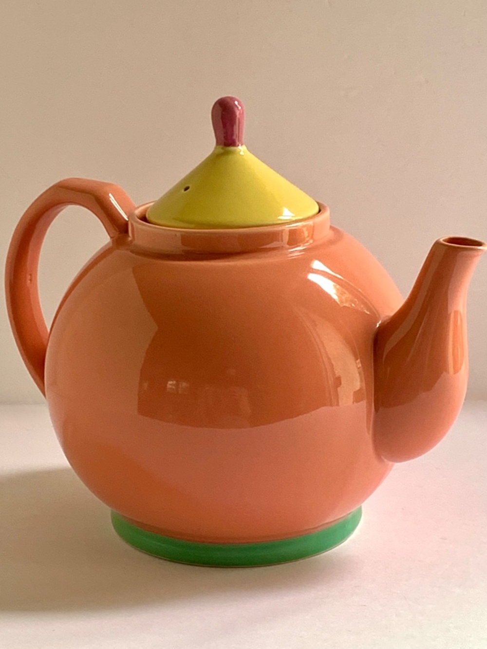 Vintage Lindt Stymeist Peach Porcelain Teapot | 1980s Japan | Pastel Colorway